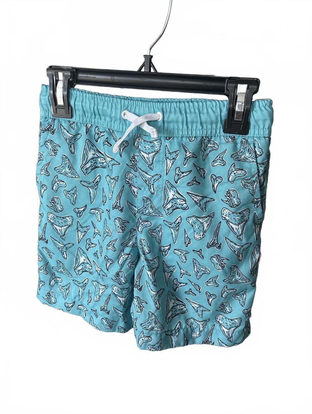 Lightning Bug Blue Shark Print Swim Beach Trunks  Size 5 Boys